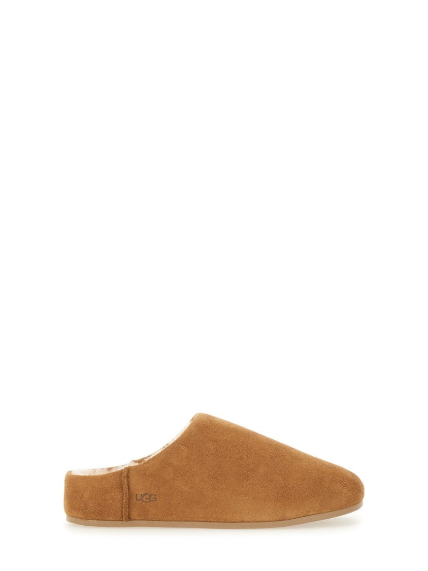 Ugg Elea Plush Leather Slip-On Flats