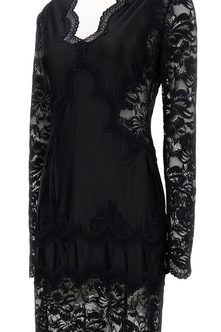 Rabanne Lace Maxi Dress With Semi-Sheer Finish