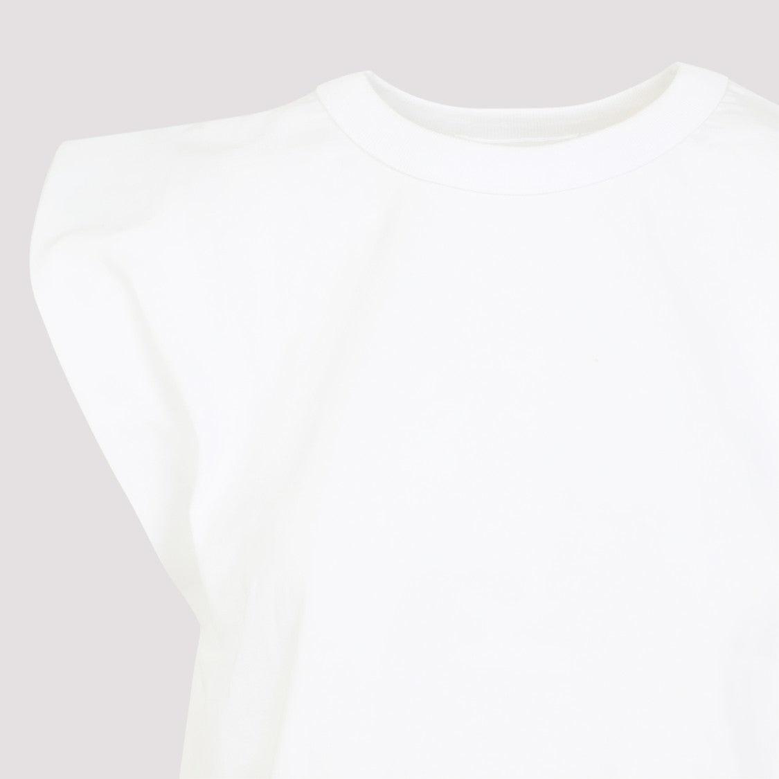 The Frankie Shop Sleeveless T-Shirt With Exaggerated Padded Shoulders