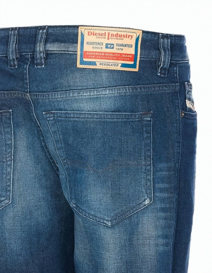 Diesel Straight Leg Denim Pants With Classic Five-Pocket Design