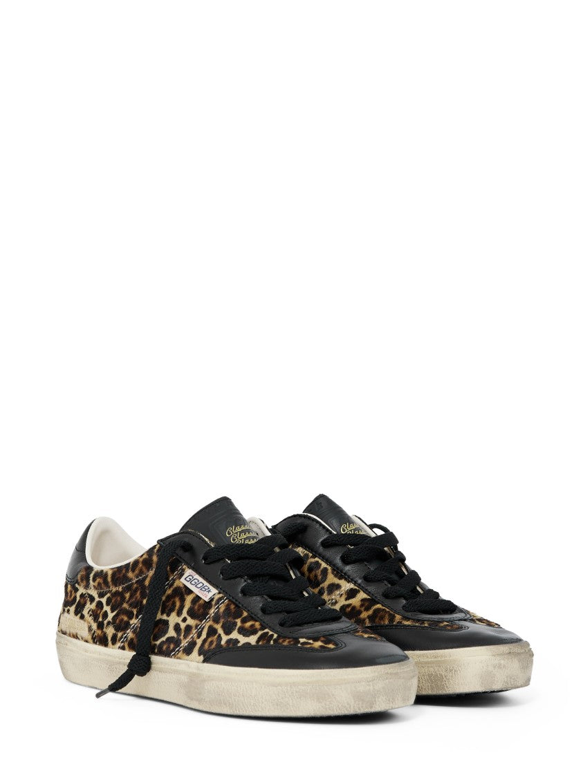 Golden Goose Leopard Print Leather Sneakers With Luxurious Detailing