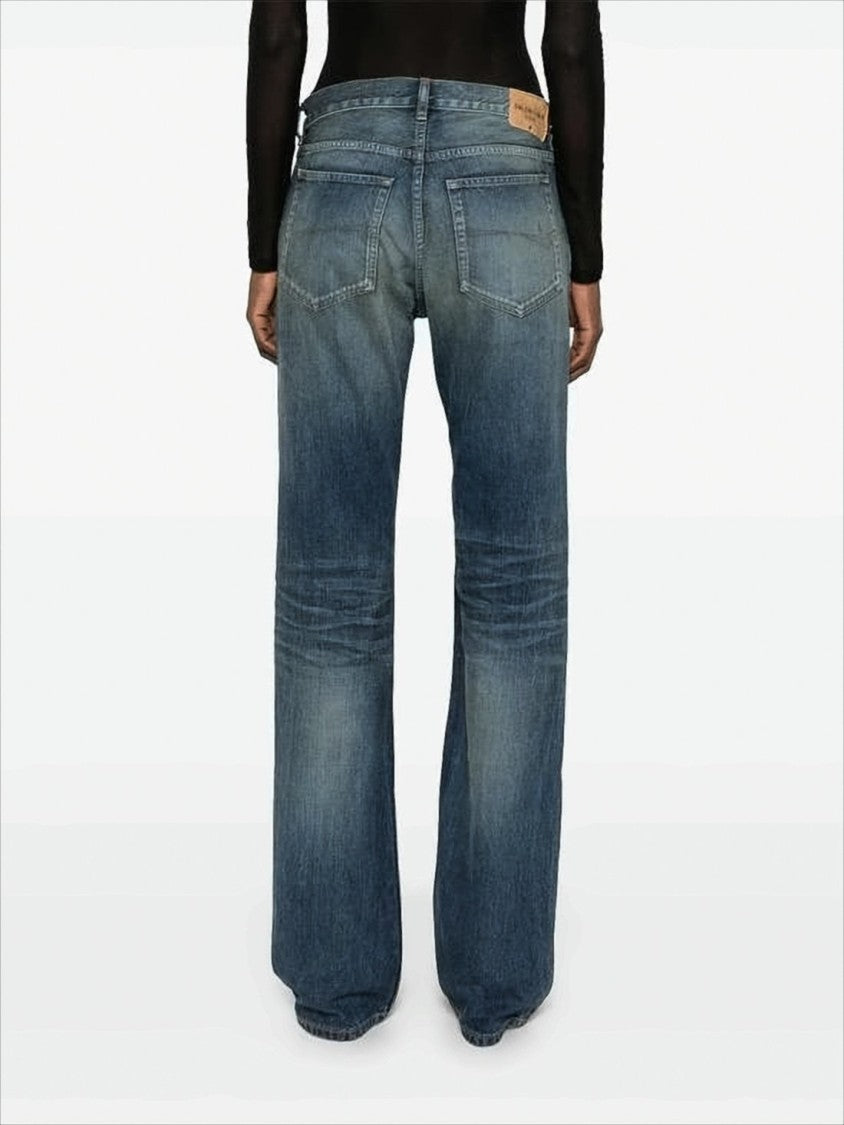 Balenciaga Medium Blue Flared Denim Pants
