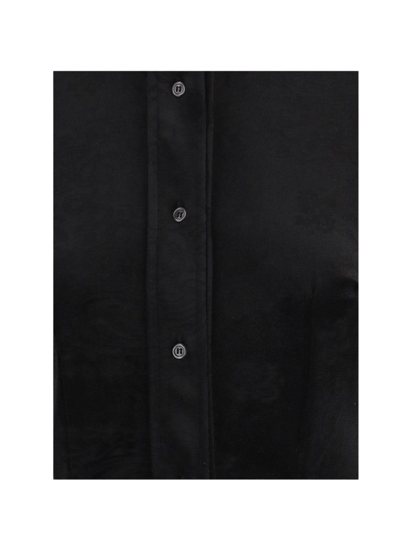 Don't @ Me Black Curved Hem Stretch Technical Jersey Shirt