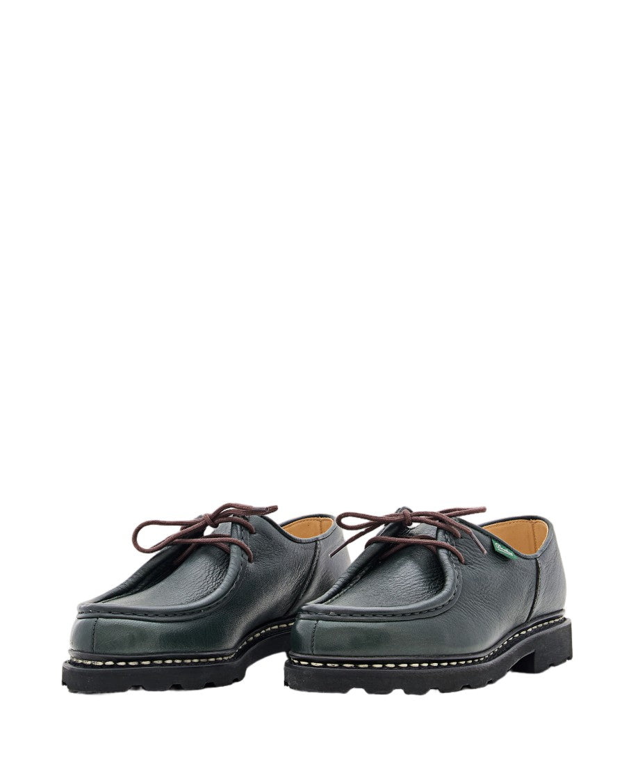 Paraboot Green Cerf Leather Lace-Up Loafers