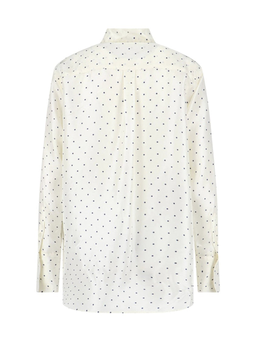 Aspesi Silk Shirt With All-Over Polka Dot Pattern