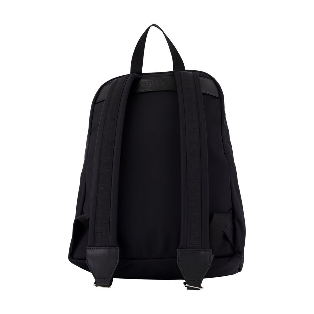 Versace Sleek Black Nylon Backpack