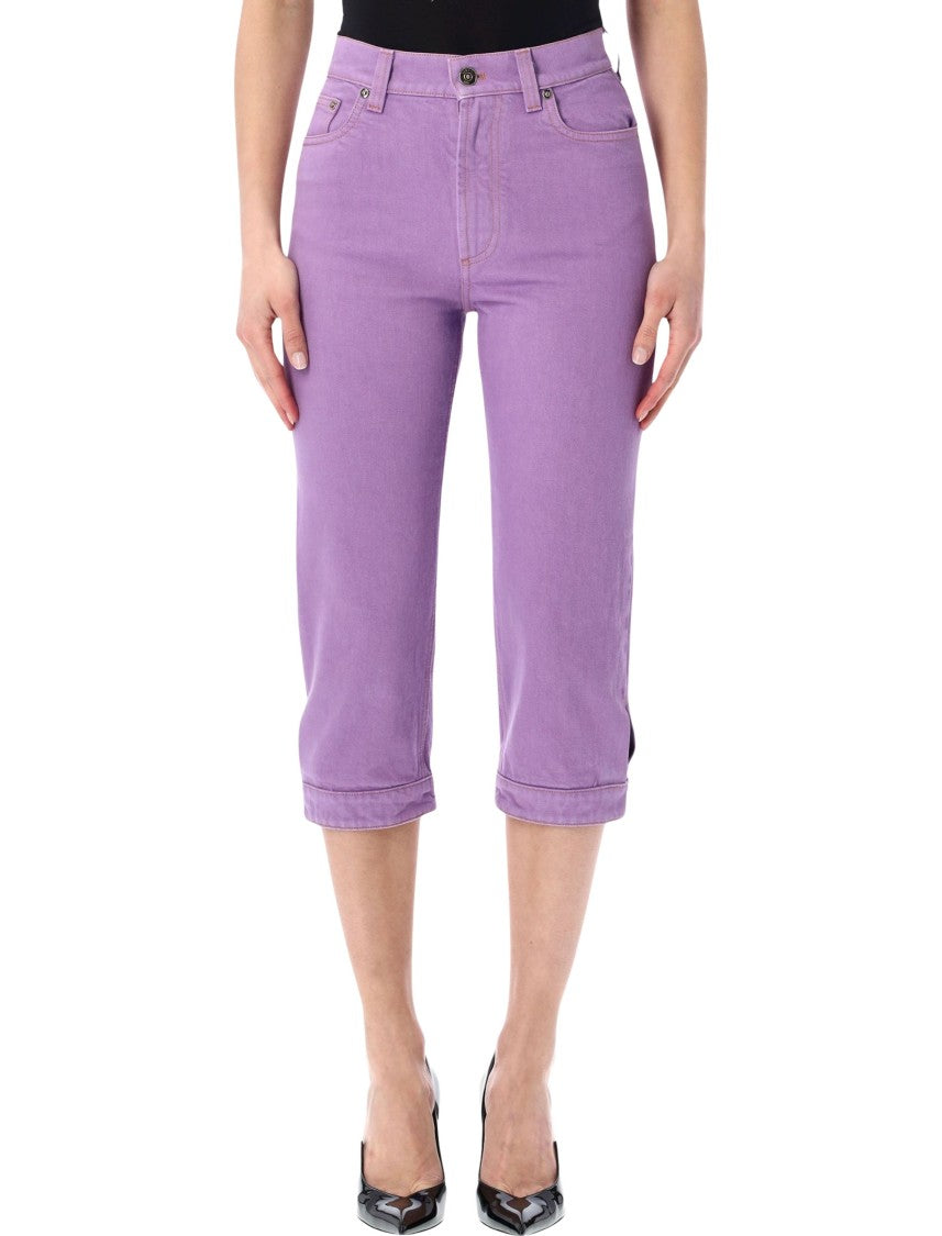 Versace Medusa Cropped Denim Capri Jeans