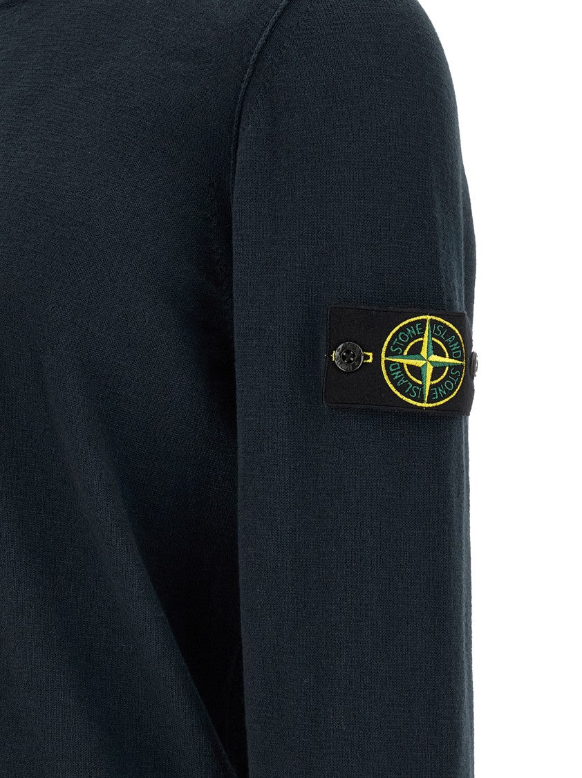Stone Island Crew Neck Black Knit Sweater