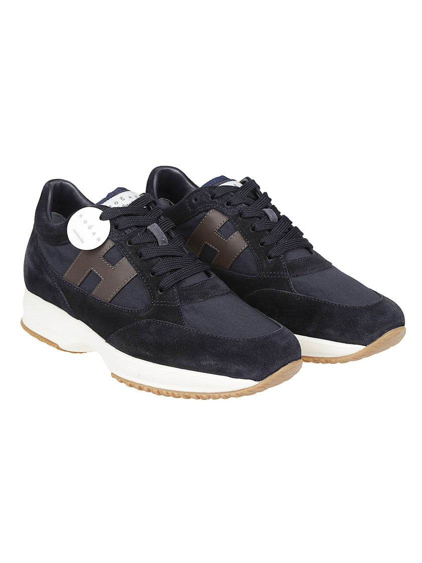 Hogan Interactive Suede-Trim Low-Top Sneakers