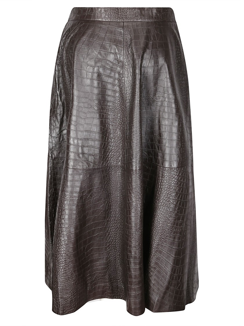 Róhe Crocodile A-Line Skirt