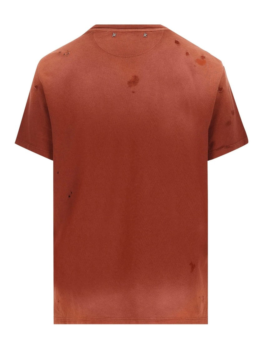 Golden Goose Red Vintage Graphic Cotton T-Shirt