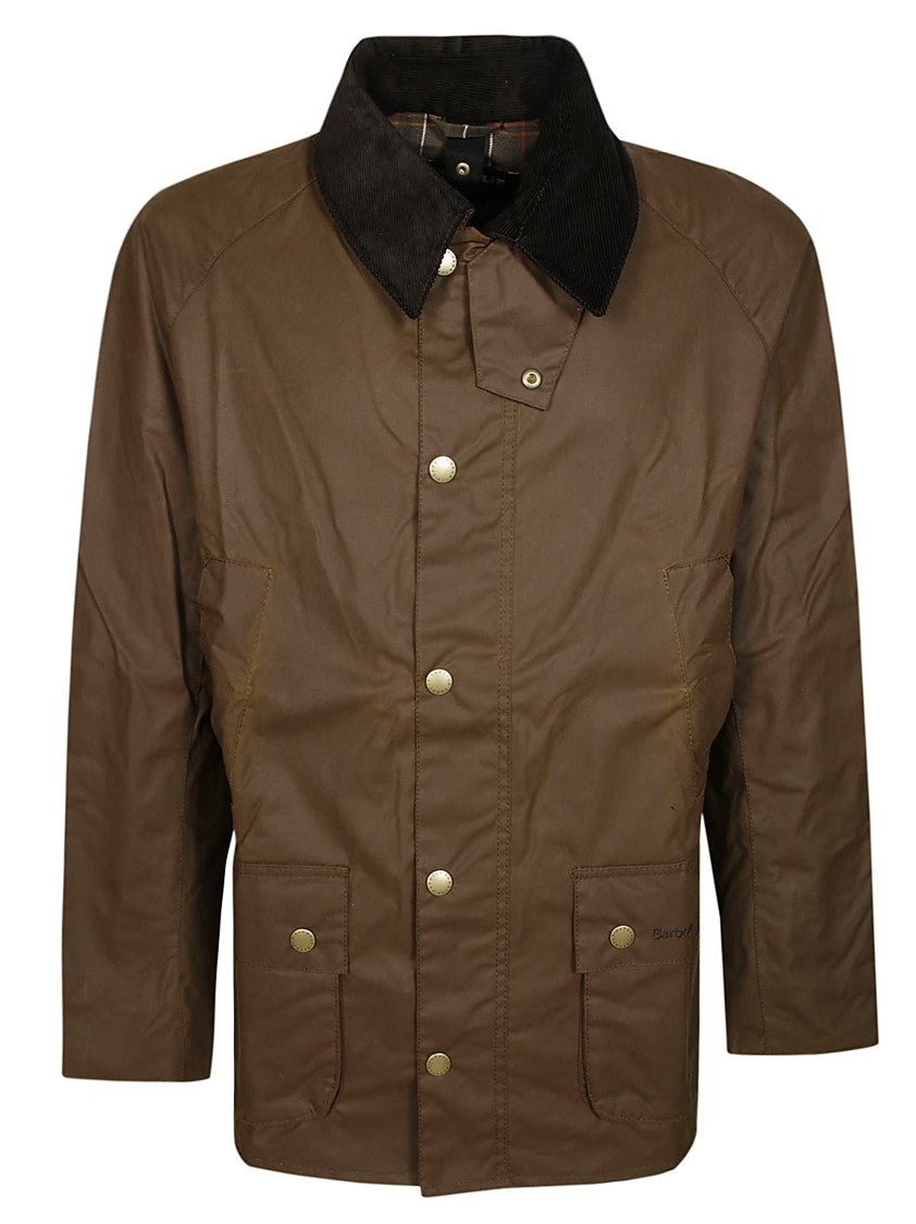 Barbour Waxed Cotton Jacket With Corduroy Collar