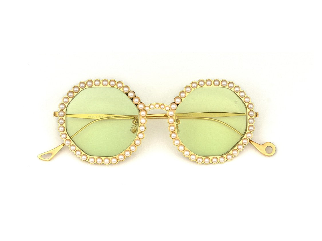 Eyepetizer Gold Jordan Pearl Round Sunglasses