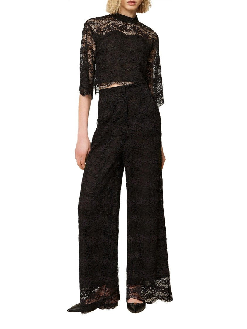 Twin-Set Macramé Wide-Leg Pants