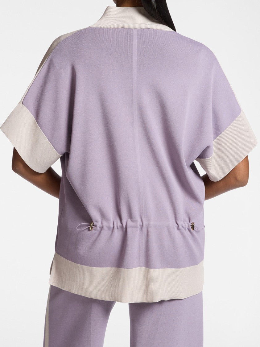 Elena Miro` Cape Relaxed Fit Lavender/Beige Zip Jacket