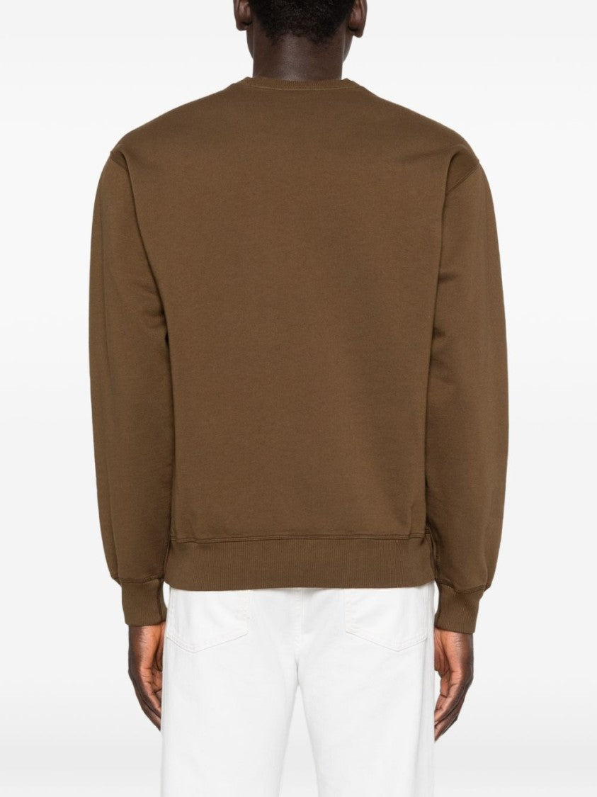 Tom Ford Brown Embroidered Logo Crewneck Sweater