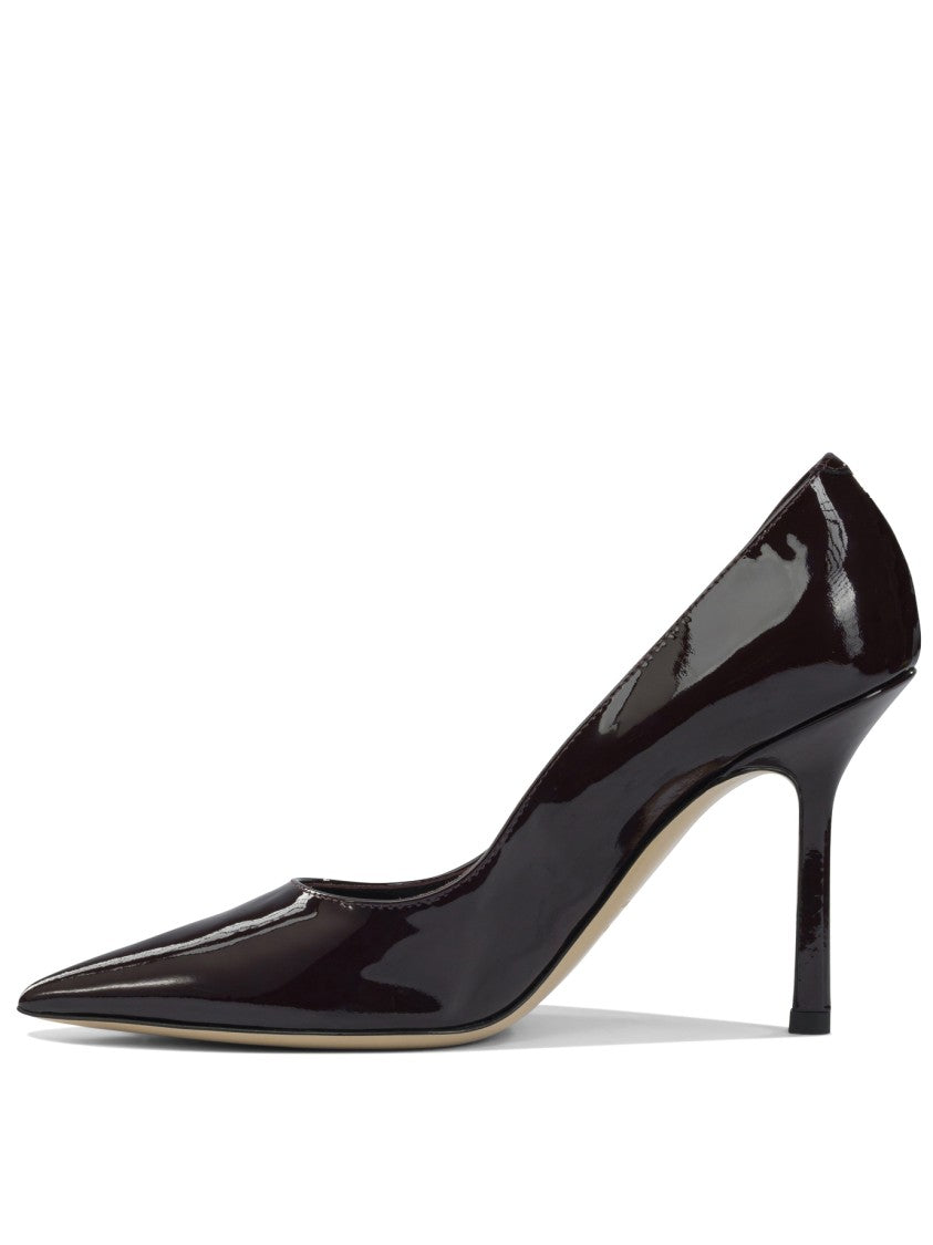 Ninalilou Bordeaux High-Heeled Pumps With Patent Leather Finish