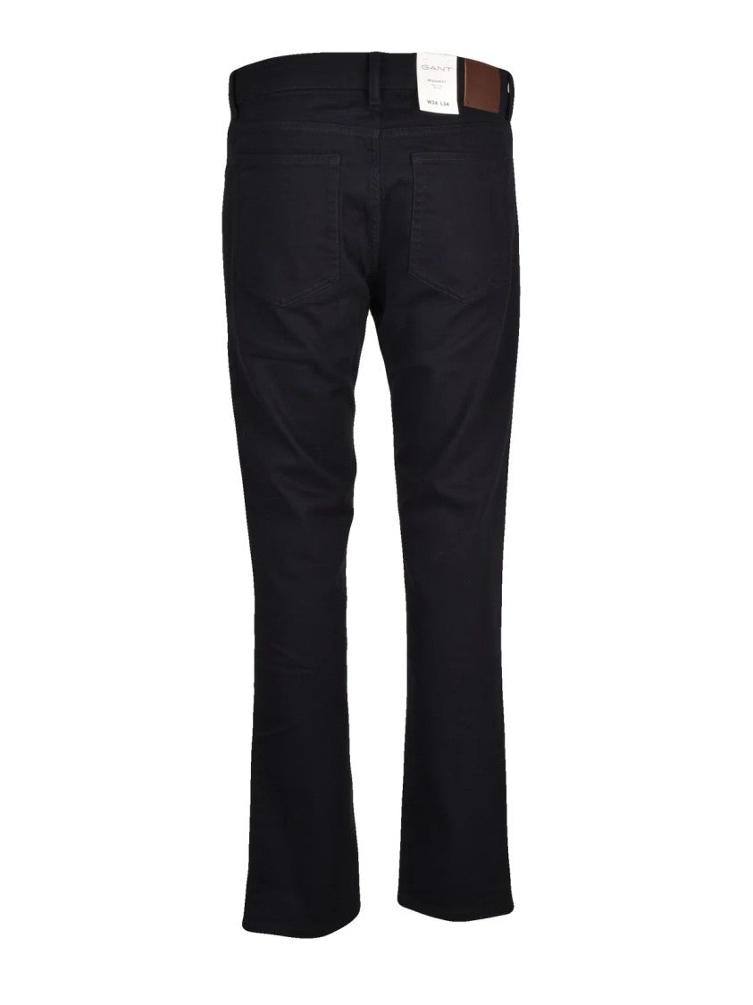 Gant Black Regular Fit Five-Pocket Stretch Jeans