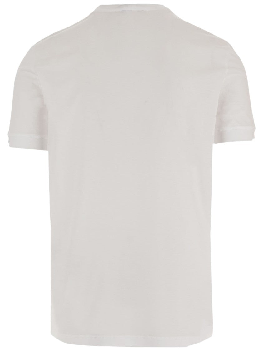 Giorgio Armani Cotton Crew Neck T-Shirt With Logo Print