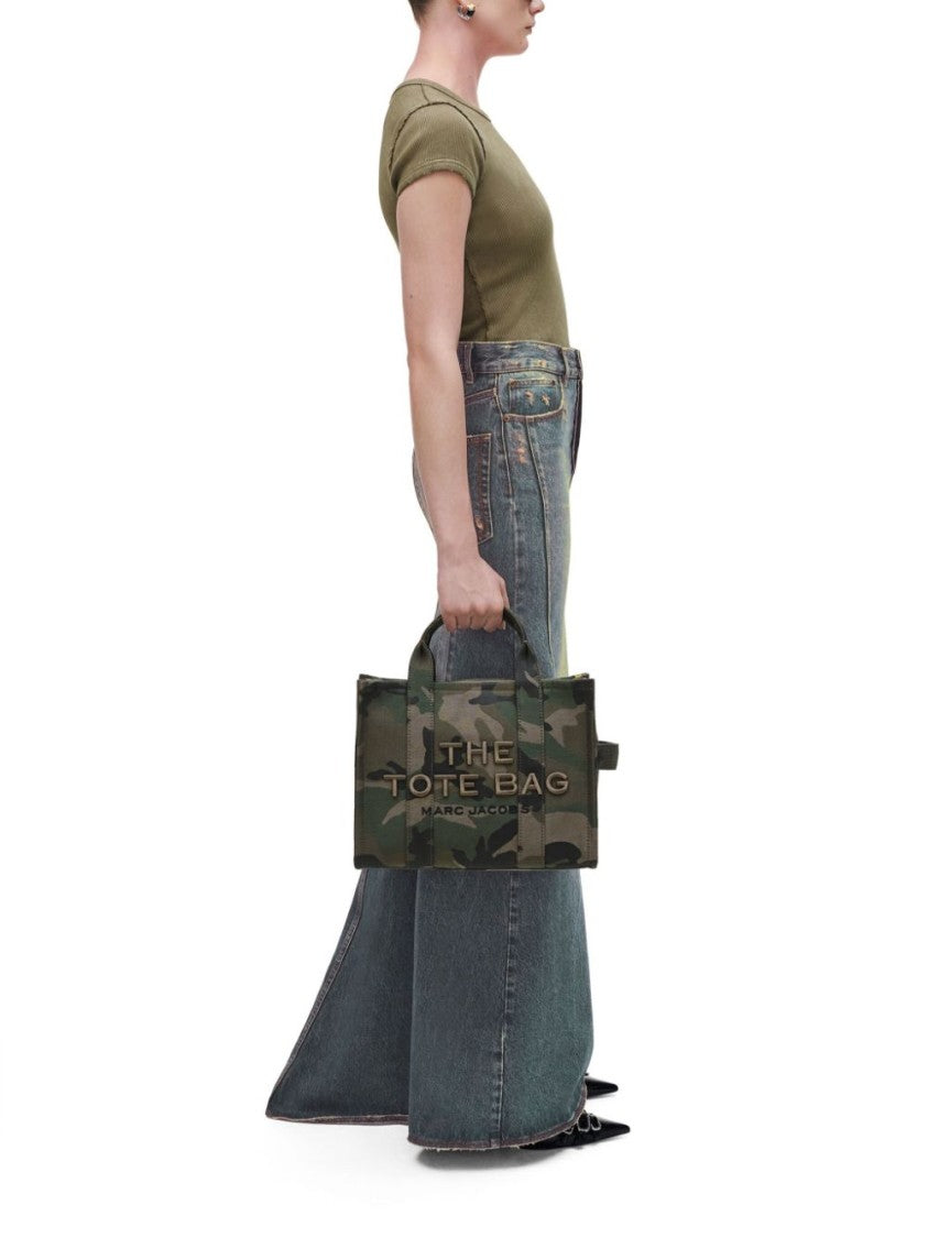 Marc Jacobs Khaki Cotton Camouflage Tote Bag With Adjustable Strap