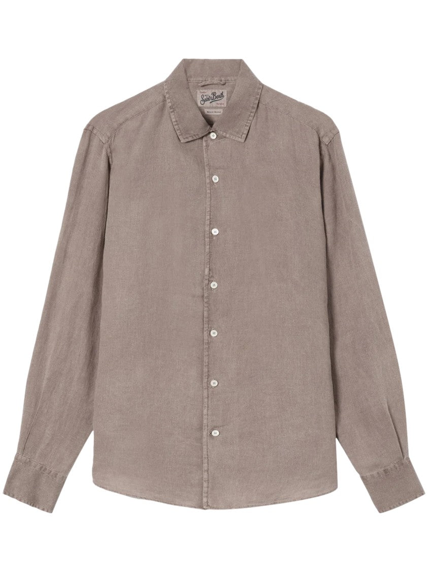 Mc2 Saint Barth Relaxed Fit Linen Shirt With Vintage Aesthetic