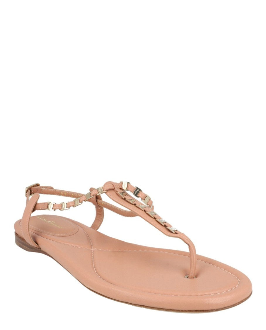 Ferragamo Tahiti Chain T-Strap Sandals