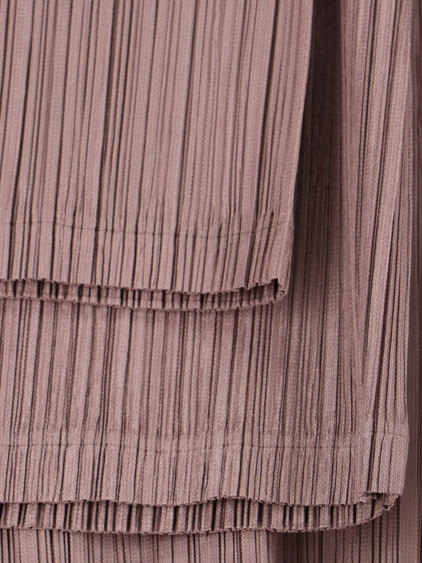 Pleats Please Brown Pleated Trousers With Tailored Silhouette