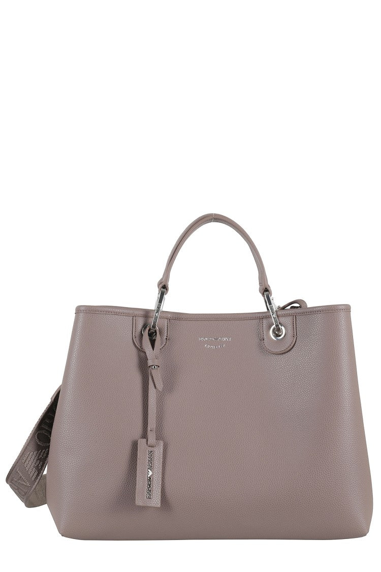 Emporio Armani Medium Taupe Structured Shopping Bag