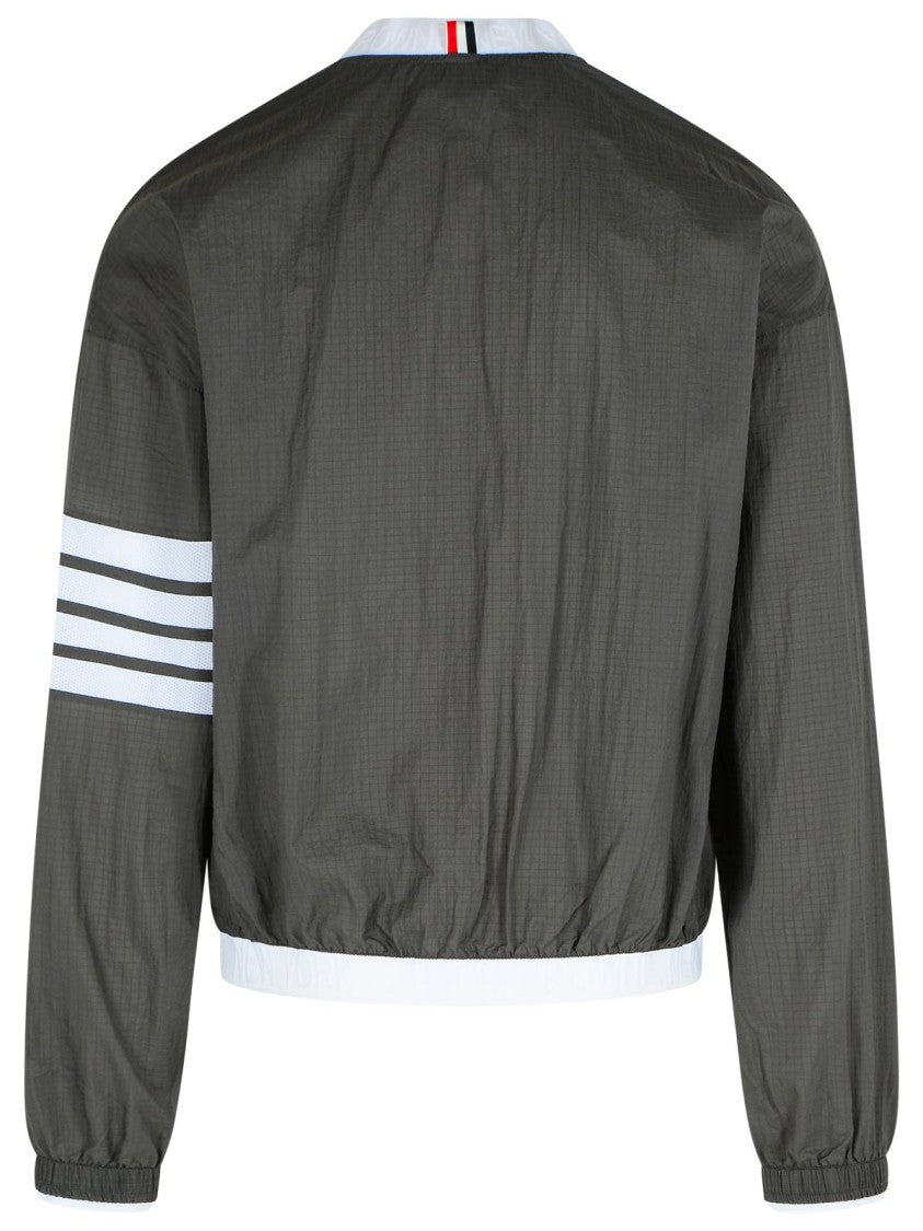 Thom Browne '4 Bar' Grey Polyester Jacket