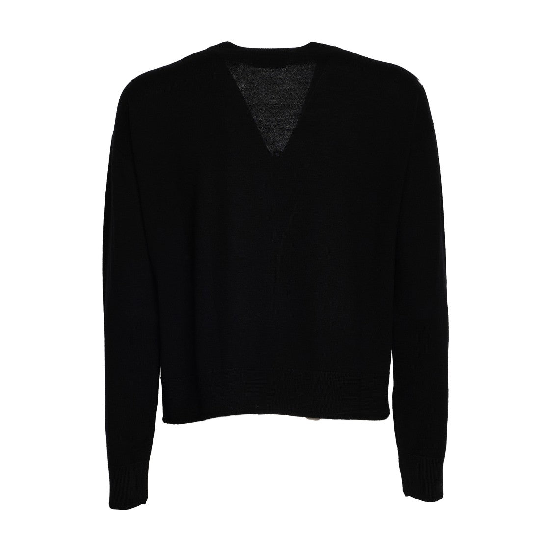 Allude V Neck Ribbed Wool Cardigan