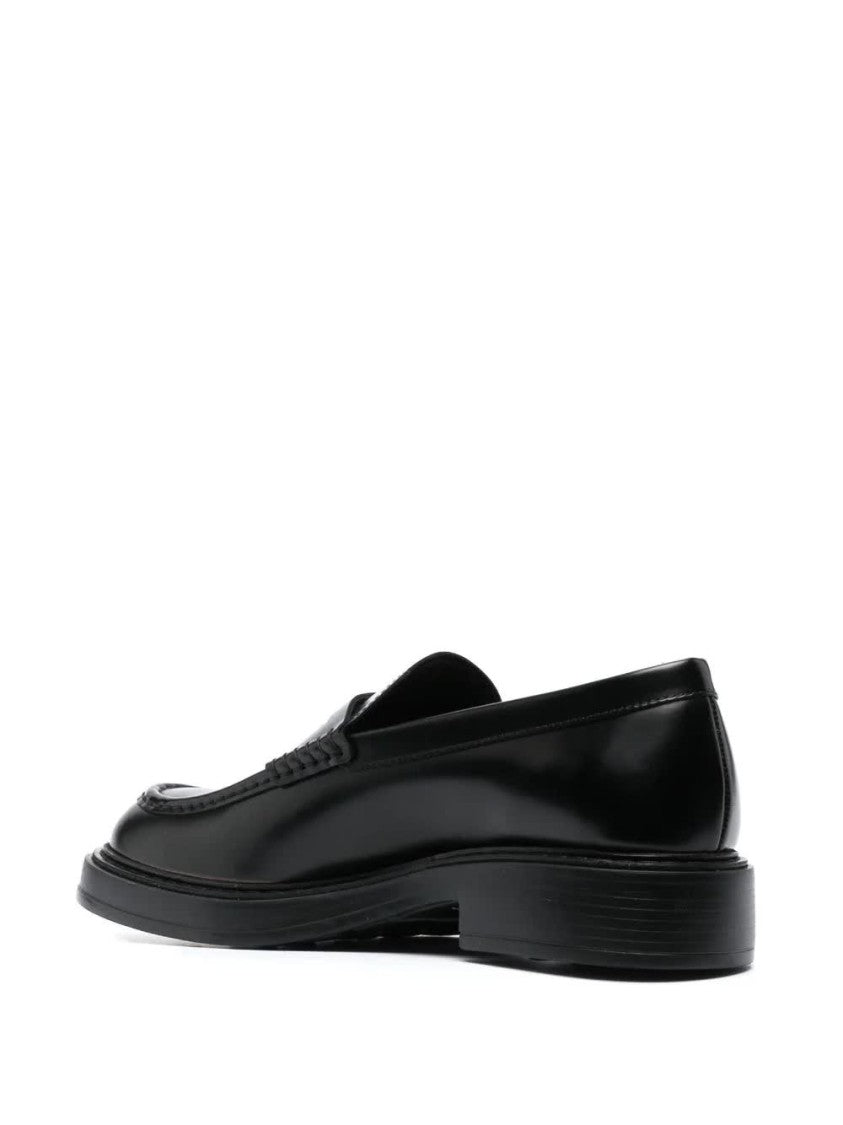 Tod's Black Leather Moccasin Leather Loafers