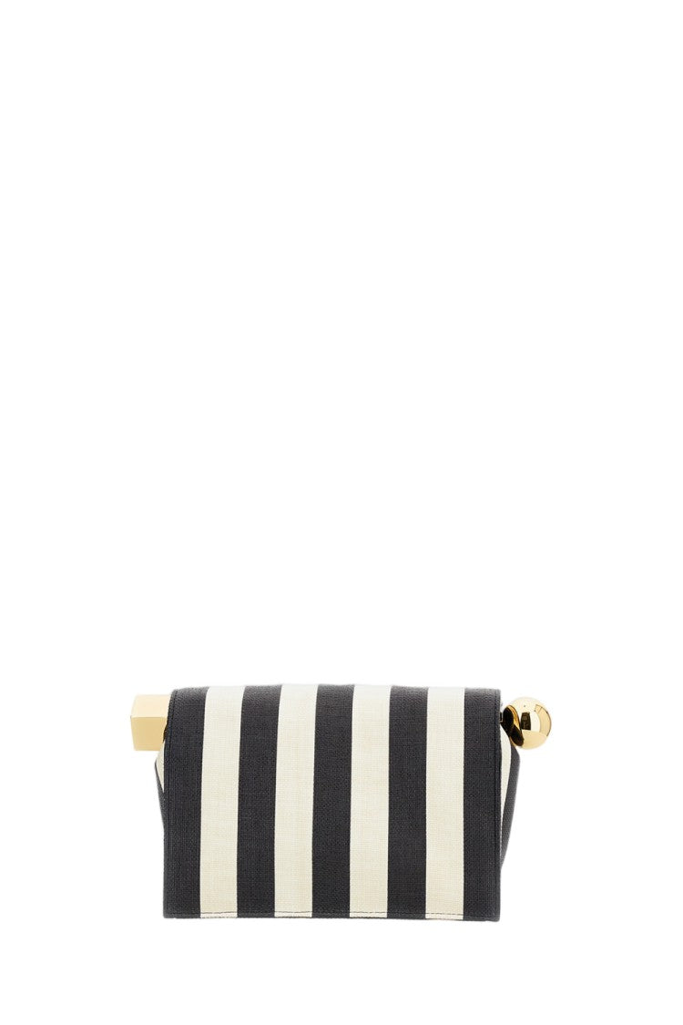 Jacquemus Striped Patchwork Raffia Fold-Over Clutch