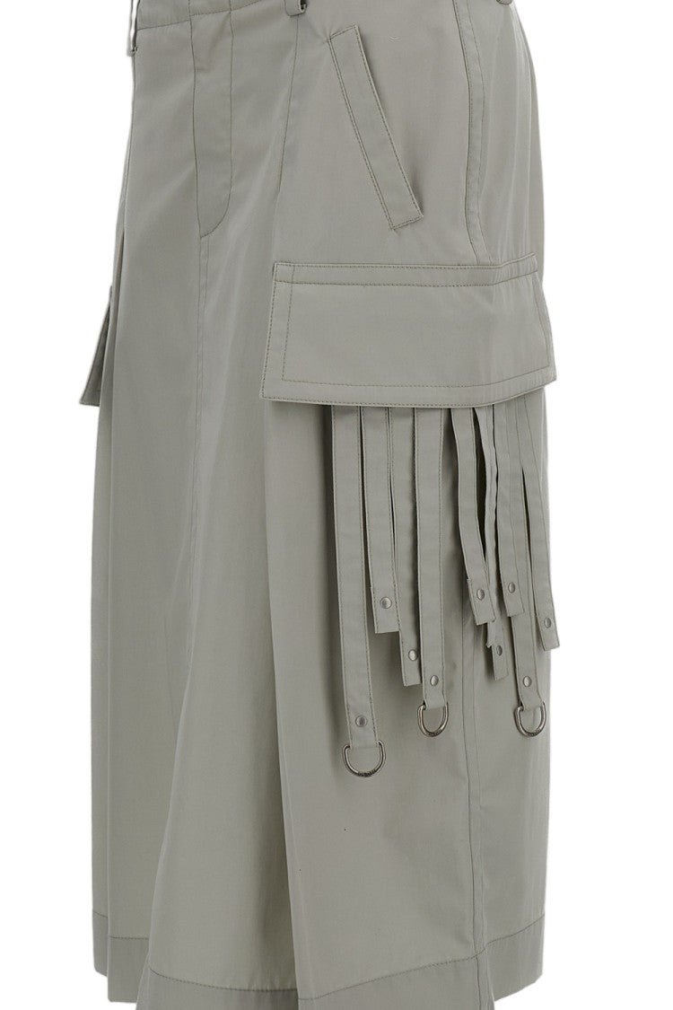 Durazzi Milano Utility-Inspired Cotton Midi Skirt With Cargo Pockets