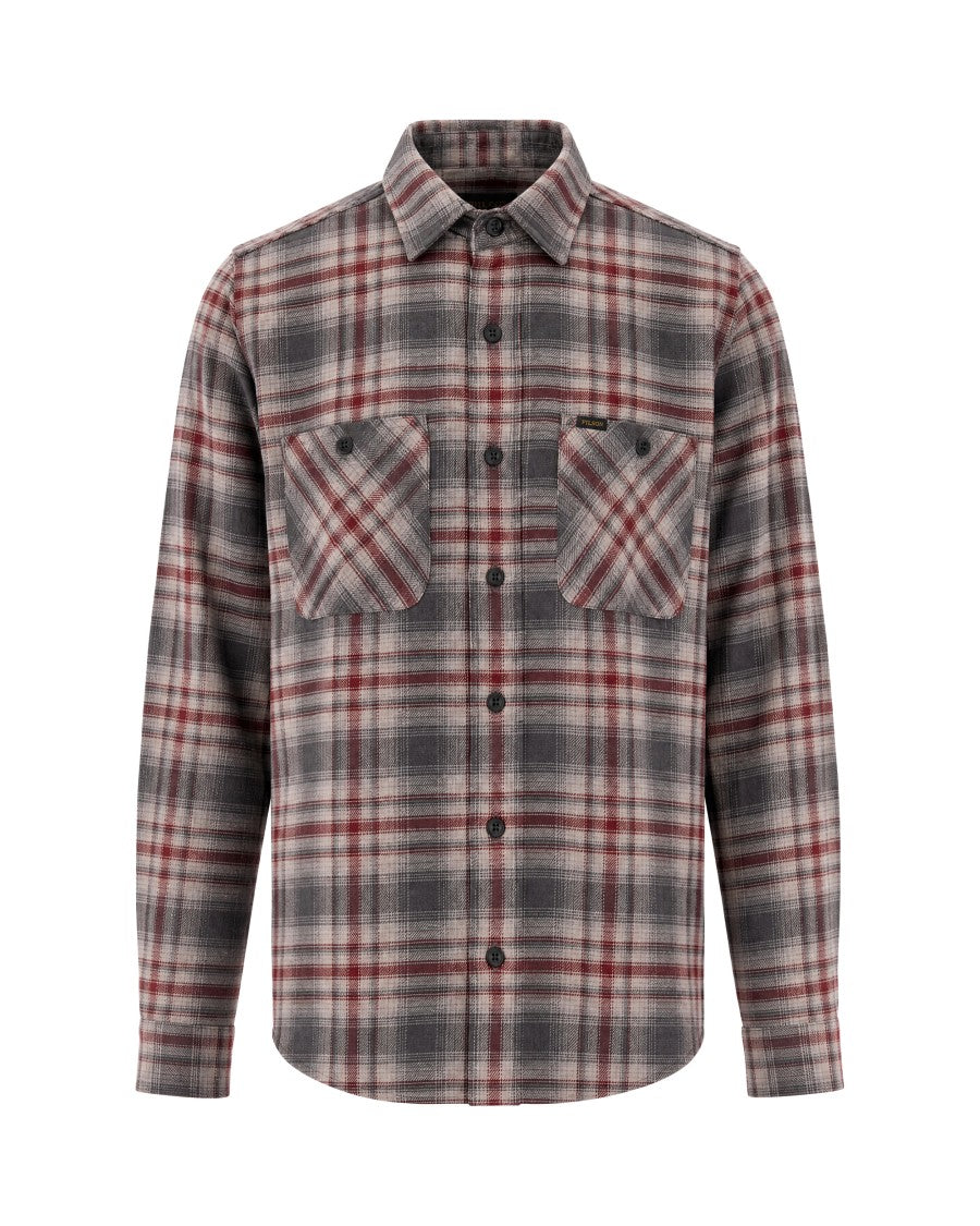 Filson Gray Plaid Flannel Cotton Shirt
