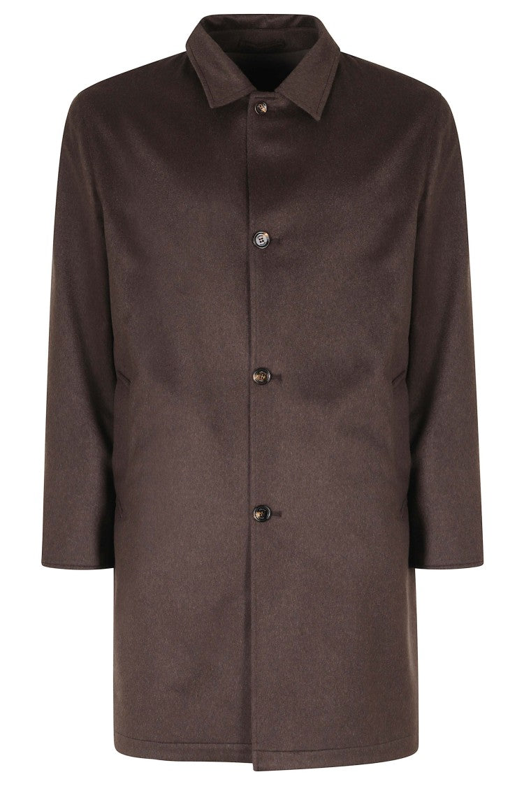 Kired Brown Double Cash Reversible Cashmere-Blend Parka