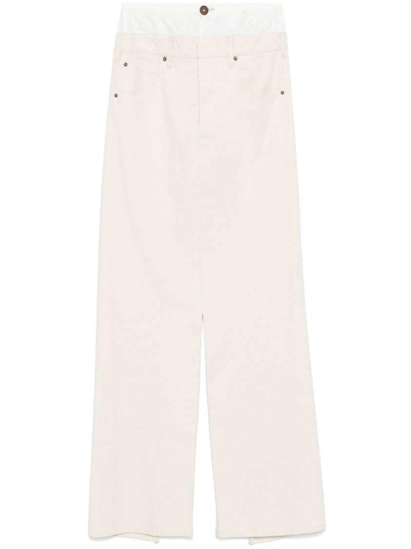 Maison Margiela Beige Cotton Denim Long Skirt