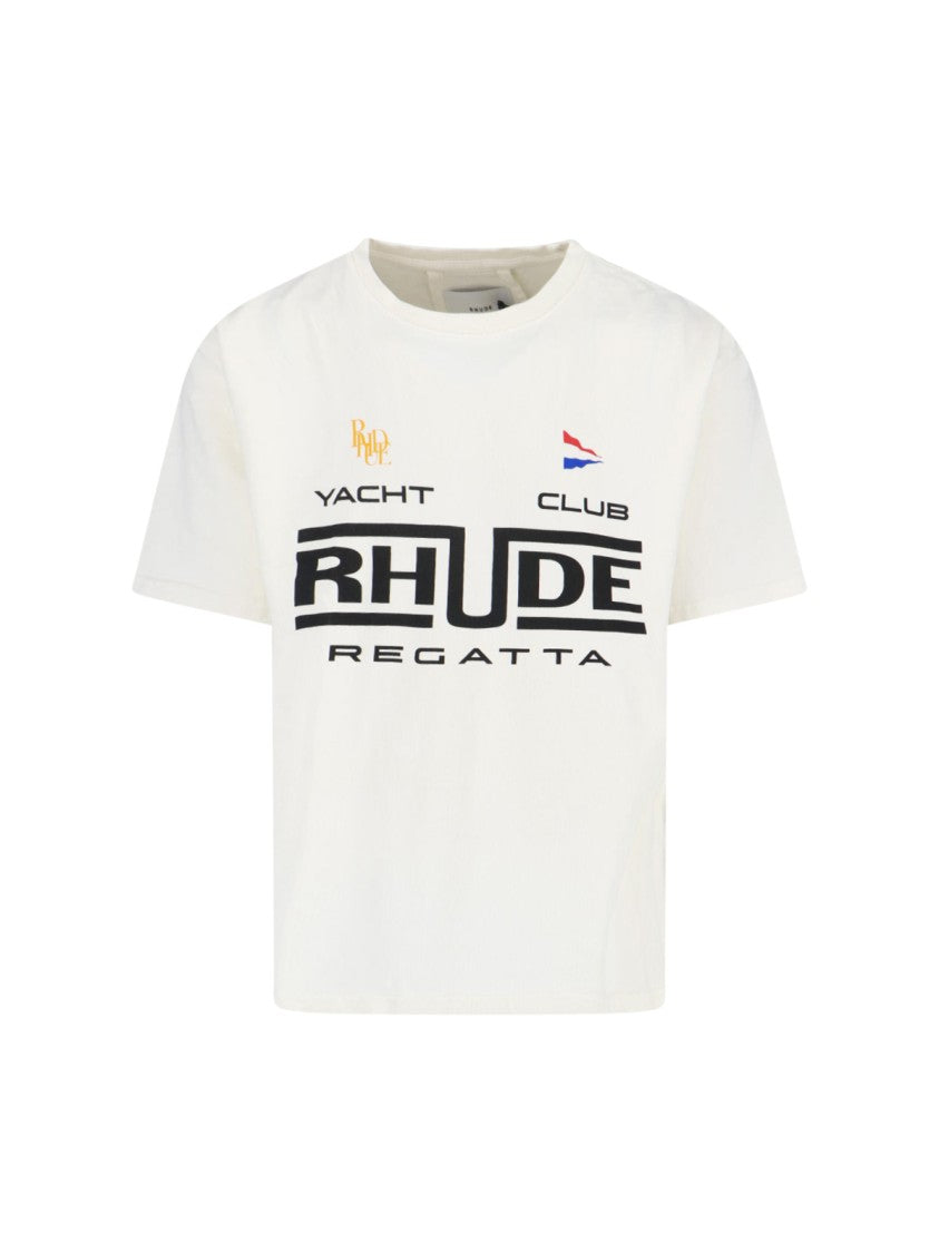 Rhude Minimalist White T-Shirt With Crew Neckline