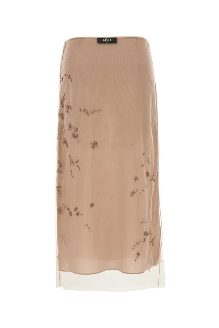 Fendi Antiqued Pink Tulle Skirt