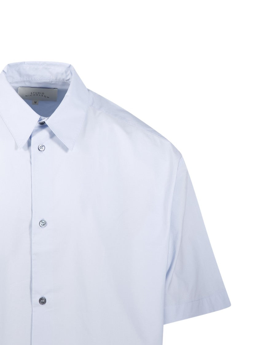 Studio Nicholson White Boxy Shirt In Organic Cotton