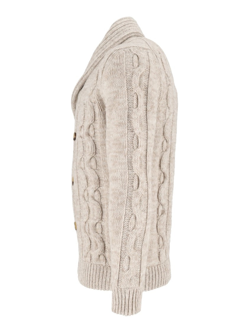 Sette Fili Cashmere Double-Breasted Cable Knit Cardigan