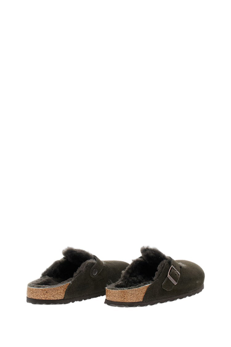 Birkenstock Boston Shearling Suede Leather Shoes