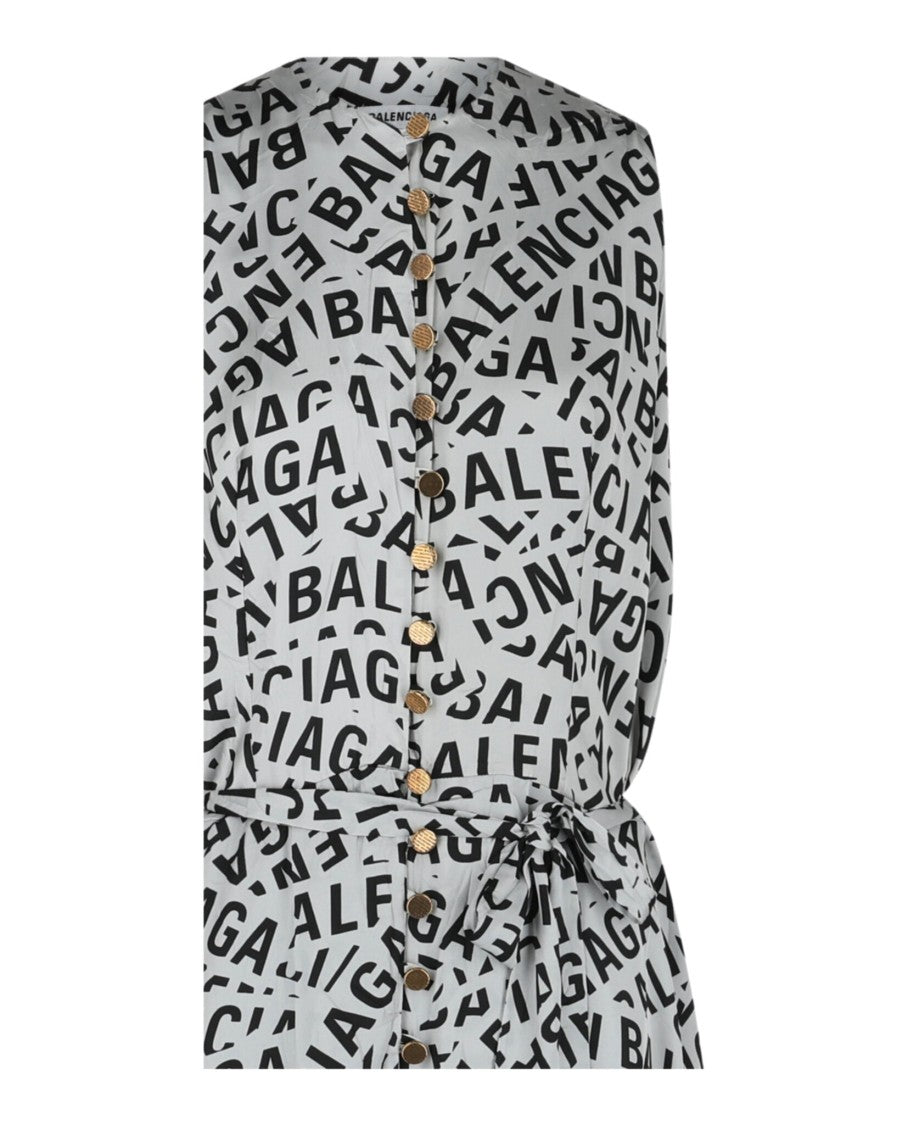Balenciaga Logo-Print Midi Dress