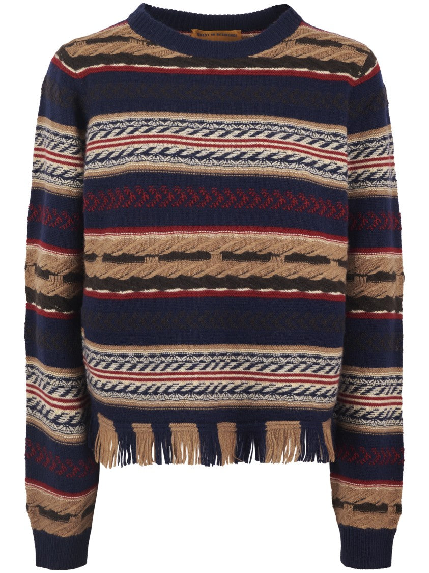 Guest In Residence Western-Inspired Crew Neck Sweater