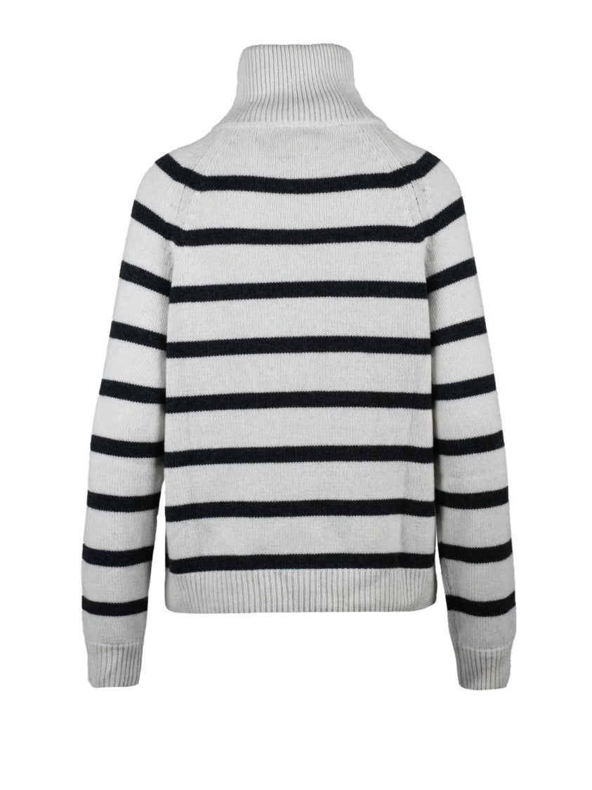 Semi Couture High Neck Zip Sweater In Cashmere-Polyamide Blend