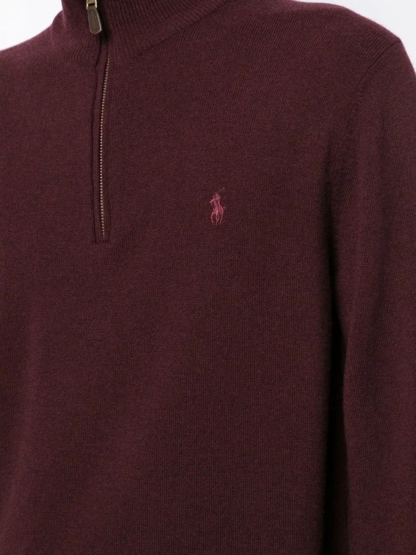 Polo Ralph Lauren Burgundy Half-Zip Wool Pullover