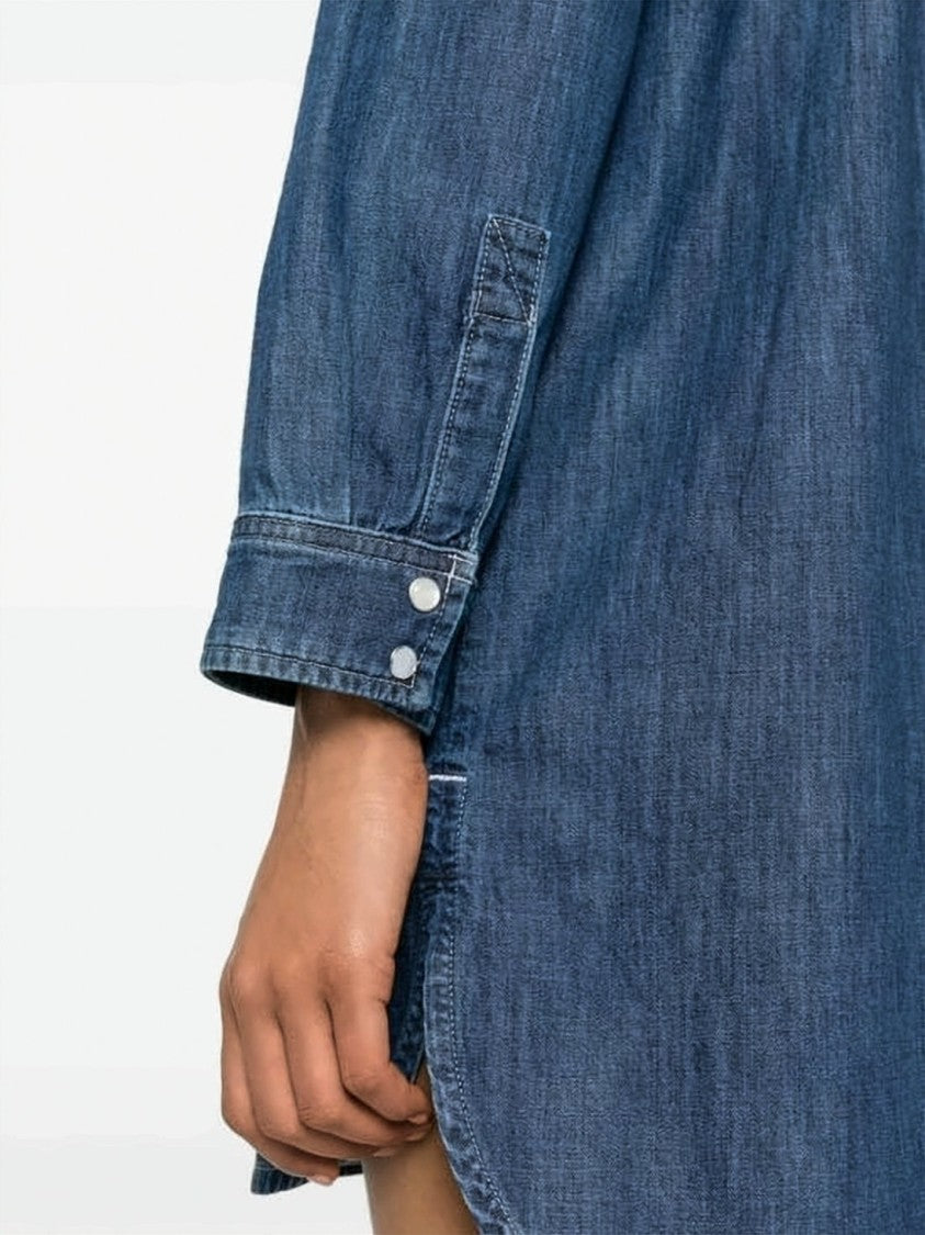 A.P.C. Relaxed Oversized Denim Dress With Classic Collar