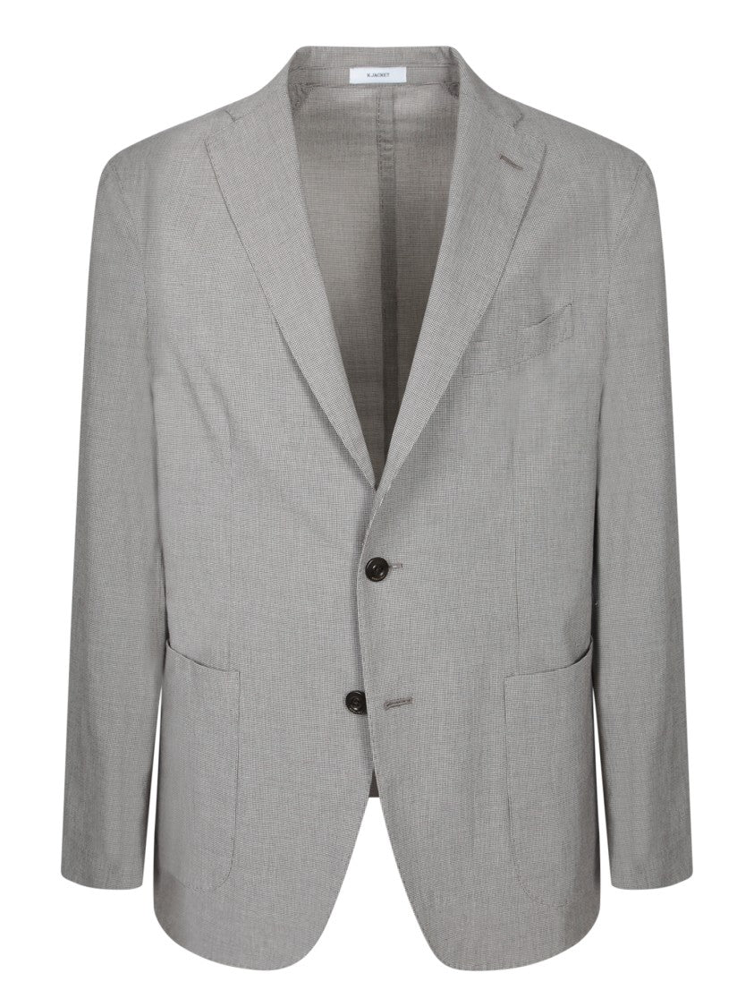 Boglioli Structured Two-Button Beige Blazer With Flap Pockets