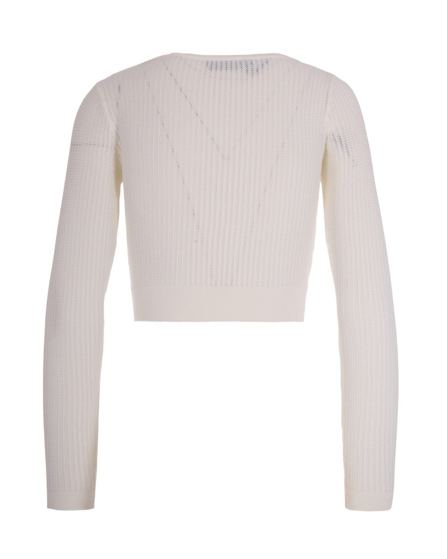 Elisabetta Franchi Knitted Top With Printed Logo