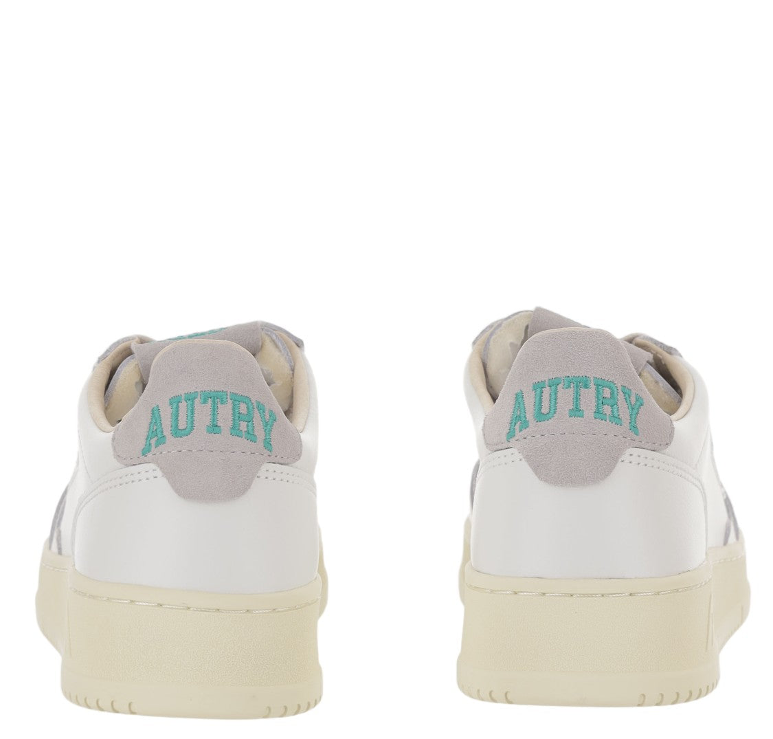 Autry White Suede Heel Leather Sneakers