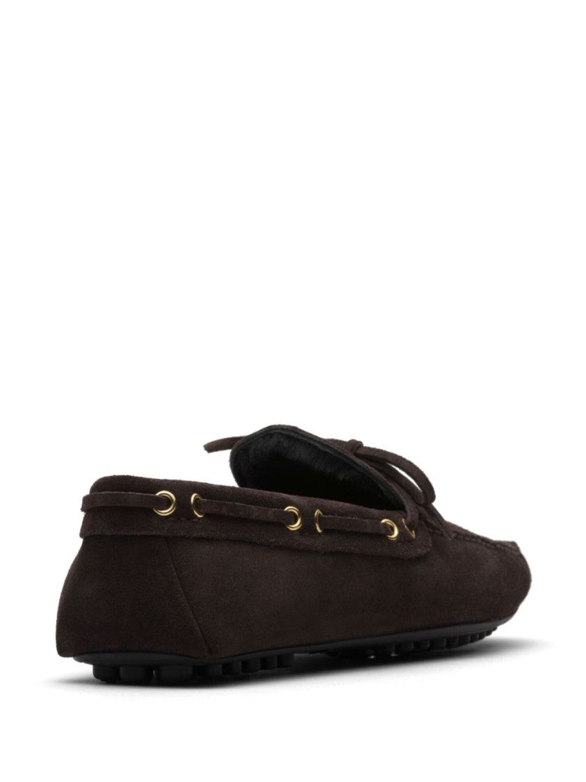 Car Shoe Rich Suede Loafers With Moccasin Design